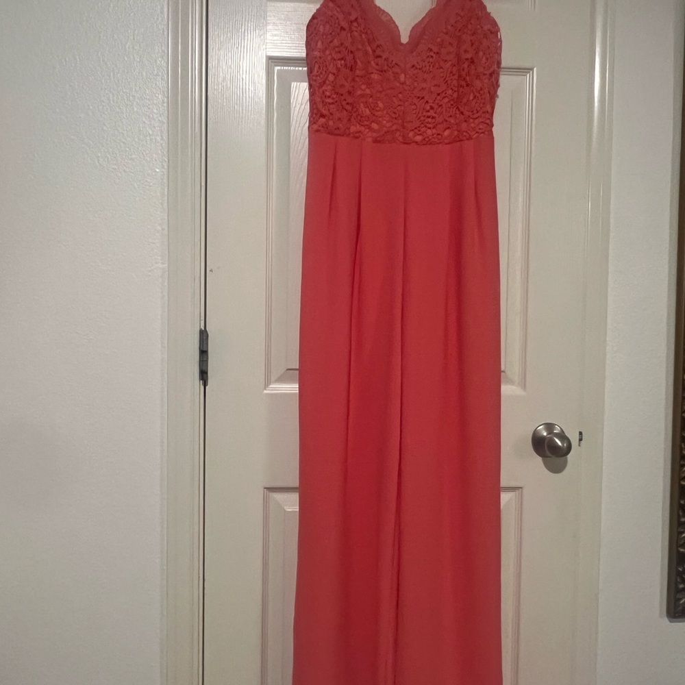Embellished Orange and Pink Sweetheart Maxi Gown